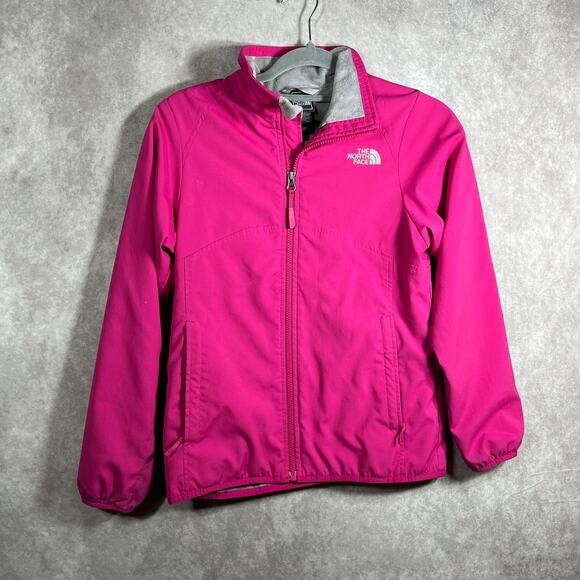 The North Face Jacket Girls Large 14/16 Pink Fleece Lining Zip Up Outdoor Travel - Picture 1 of 16